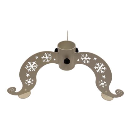 Stojak pod żywą choinkę stalowy zdobiony podstawka pod drzewko biały