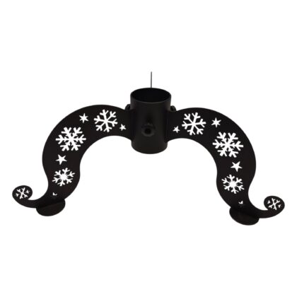 Stojak pod żywą choinkę stalowy zdobiony podstawka pod drzewko czarny