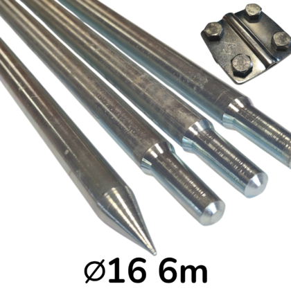 UZIOM odgrom składany ocynkowany szpilka pręt wbijany 6m (4x1,5m)